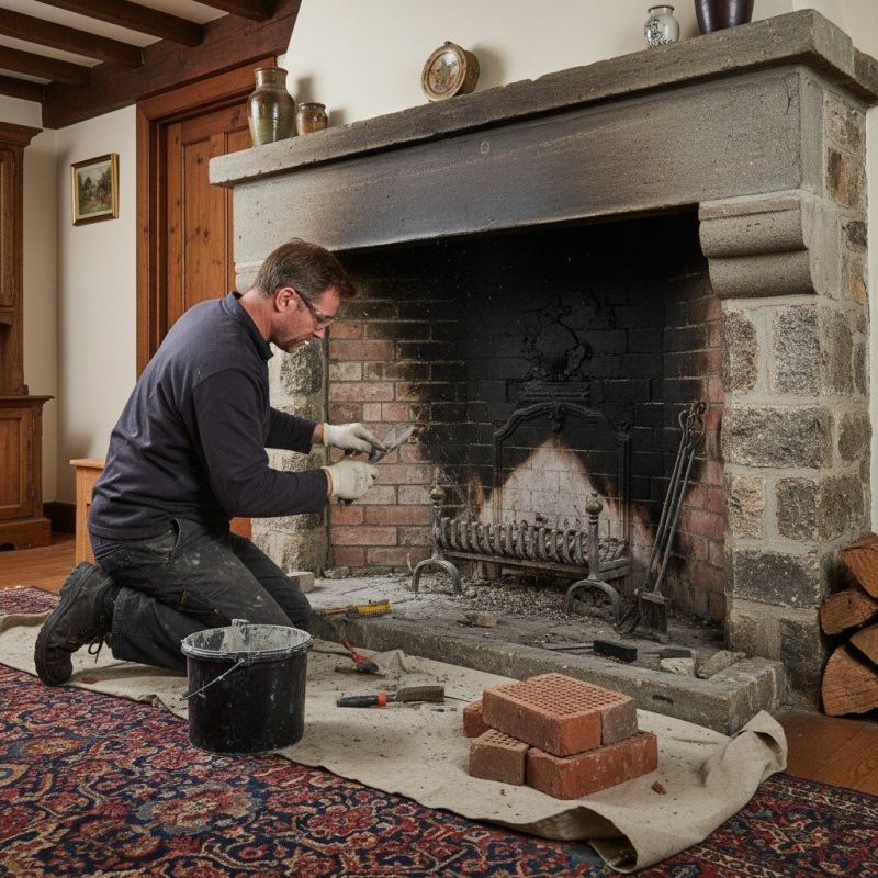 Brick Fireplace Installation