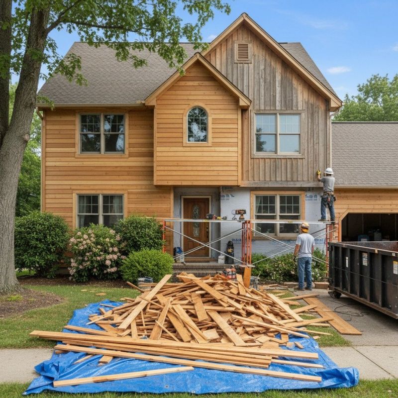 Faux Wood Siding Installation