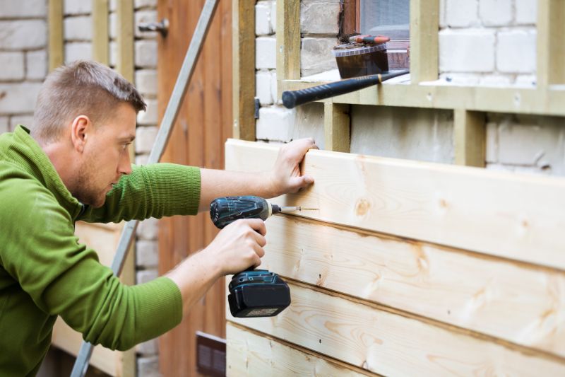 Faux Wood Siding Installation