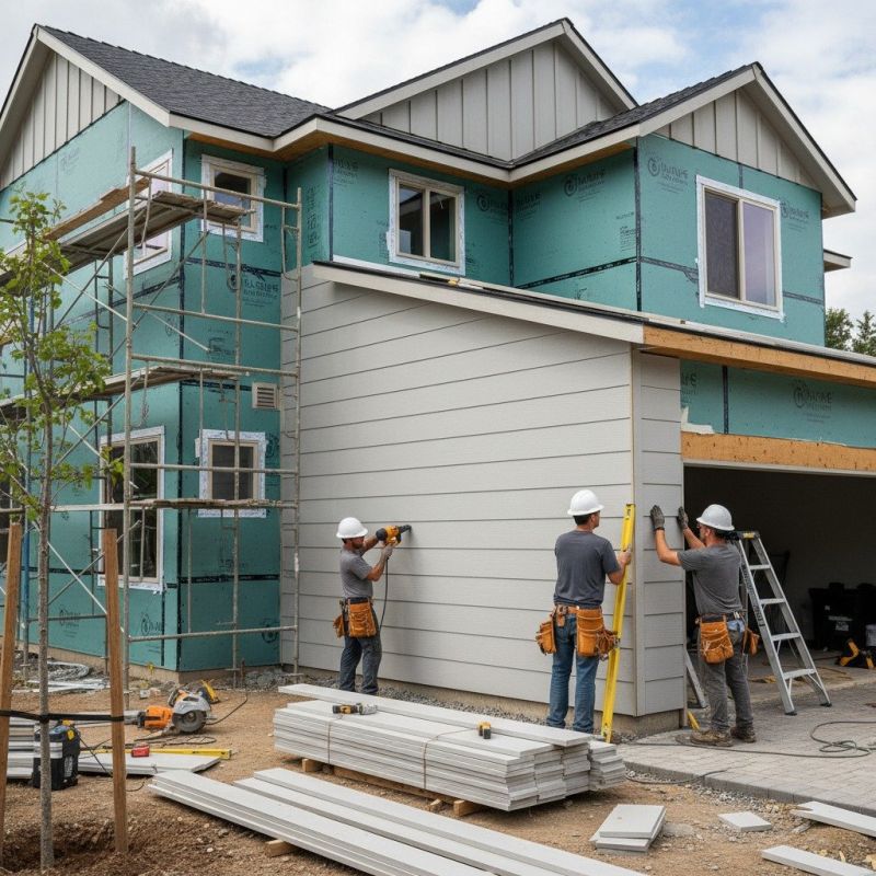 Faux Wood Siding Installation