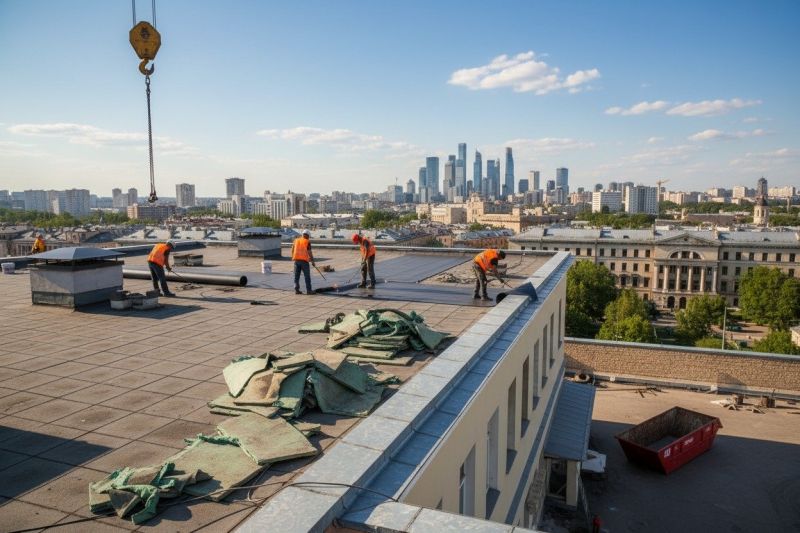 Single Ply Roof Installation